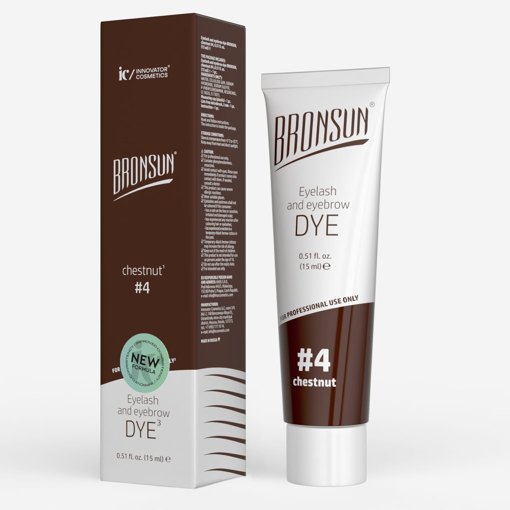 New Formula Bronsun Eyelash and Eyebrow Dye- Chestnut