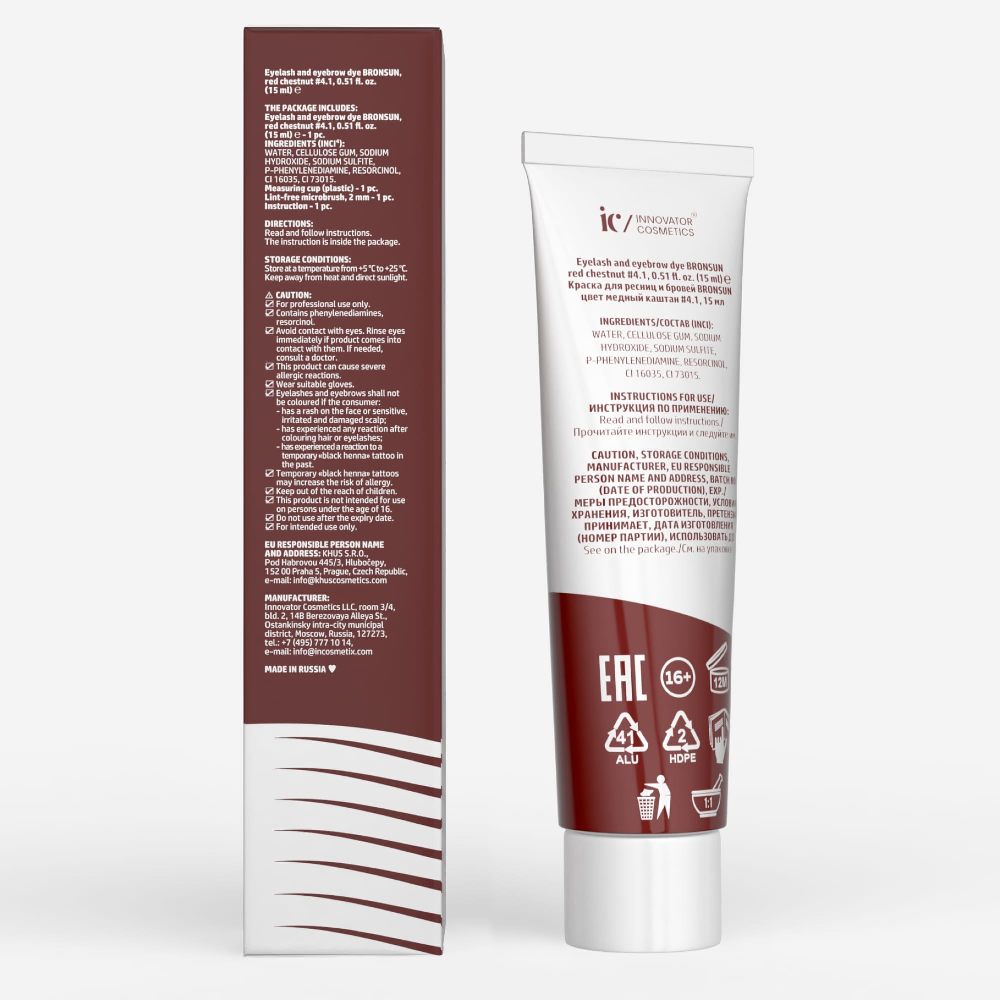 Bronsun Eyelash and Eyebrow Dye- Red Chestnut