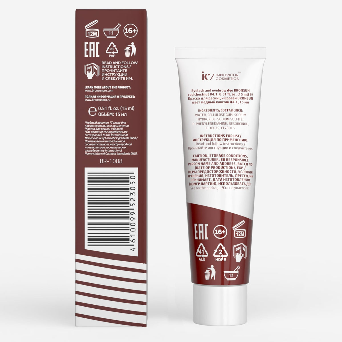 Bronsun Eyelash and Eyebrow Dye- Red Chestnut