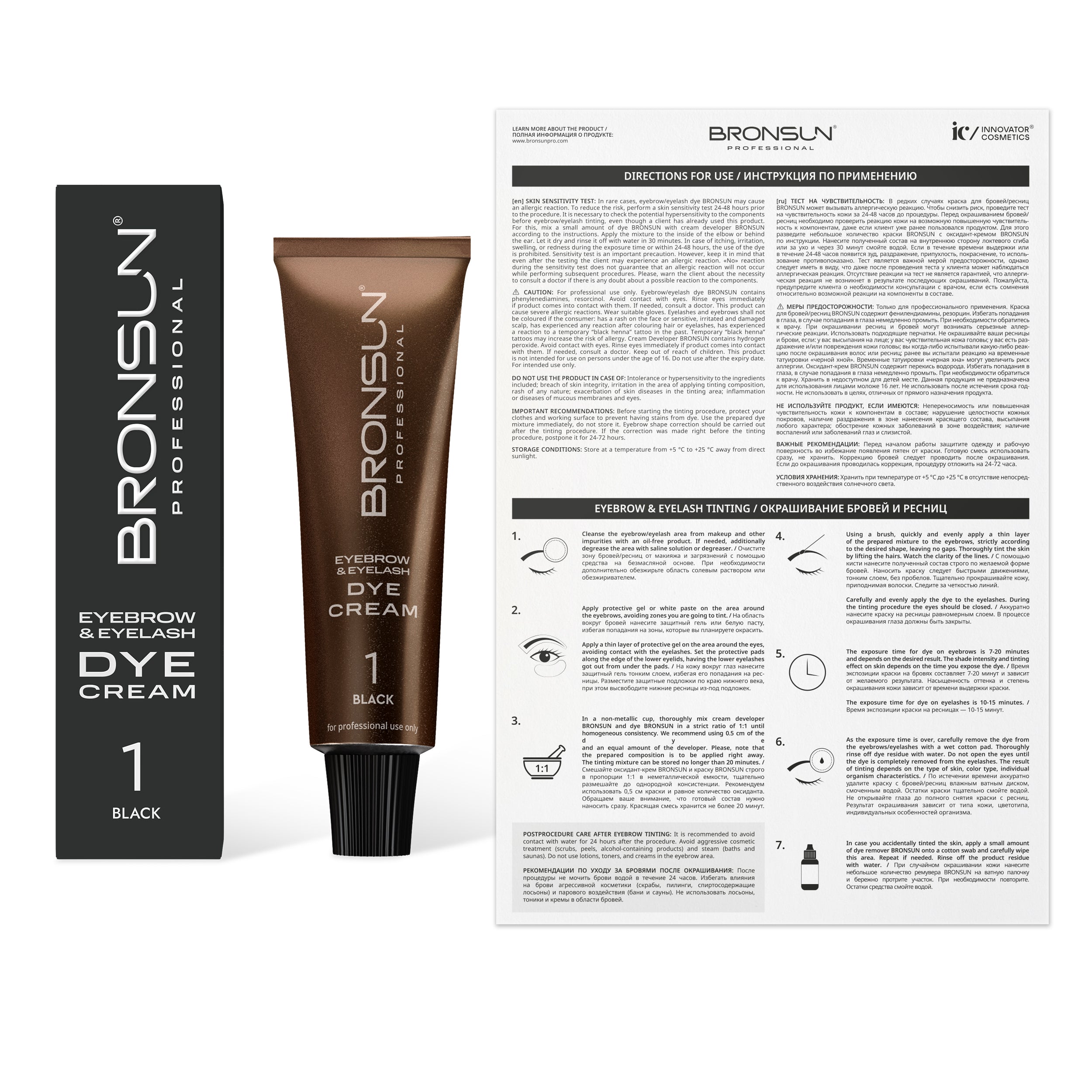 Bronsun Eyelash & Eyebrow Dye Cream - Black#1
