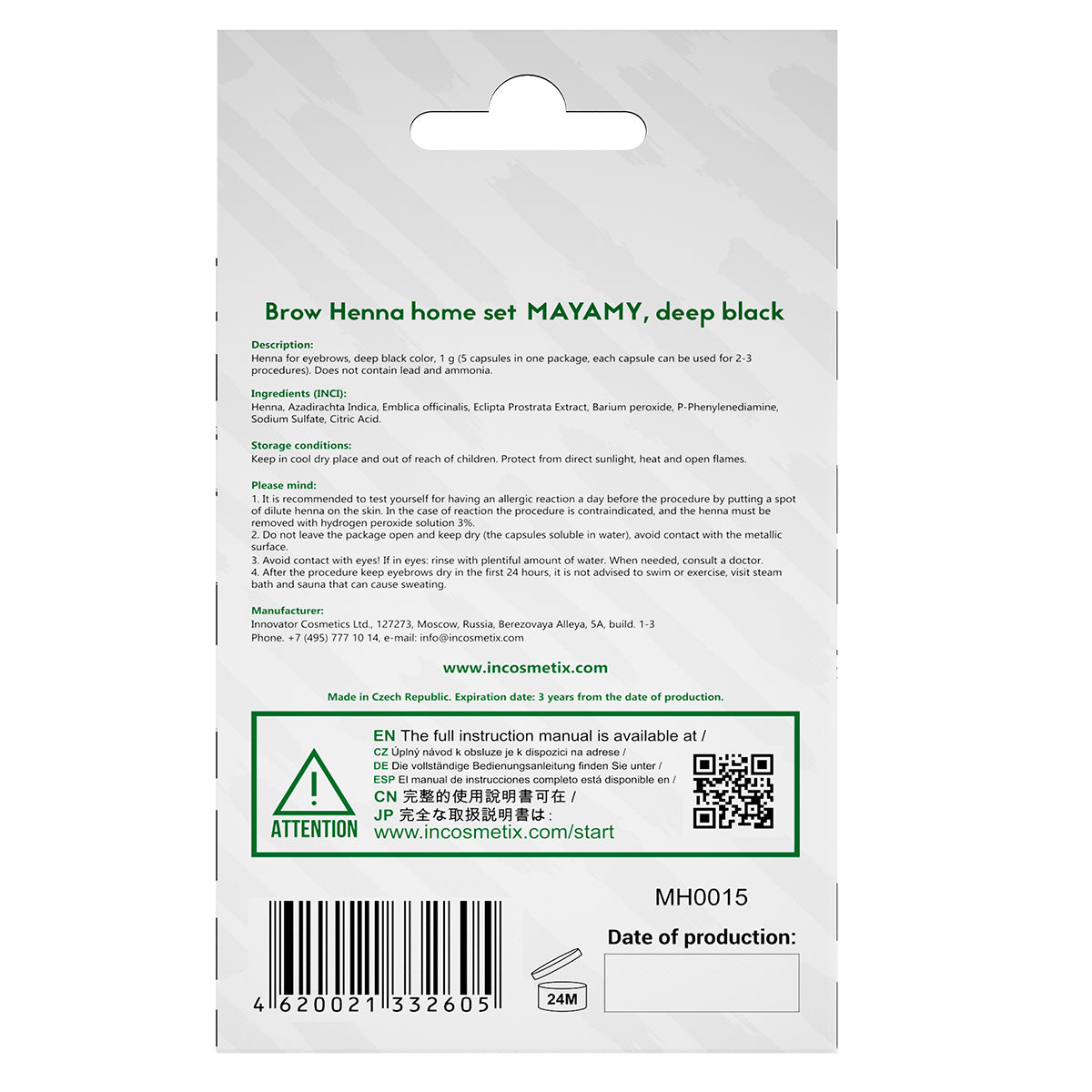 Mayamy Brow Henna Trial Set - Deep Black