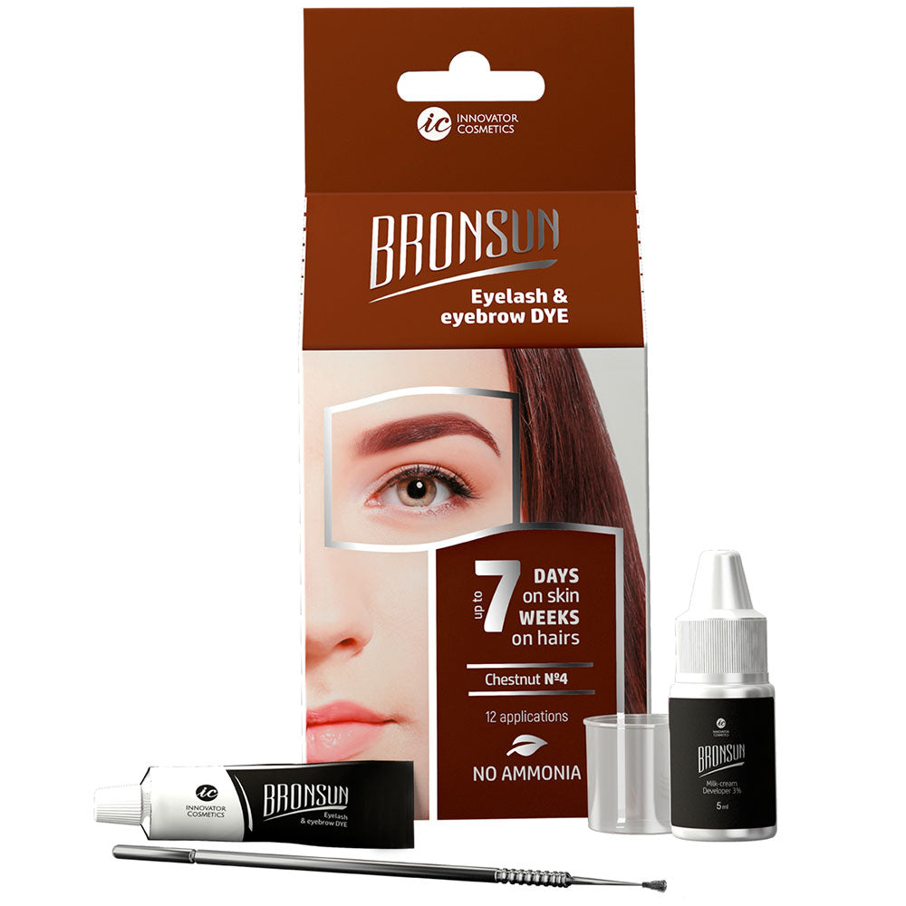 Bronsun Eyelash & Eyebrow Dye Trial kit - Chestnut#4