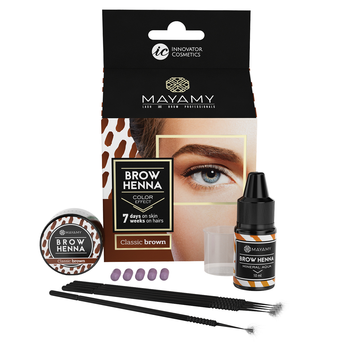 Mayamy Brow Henna Trial Set - Classic Brown